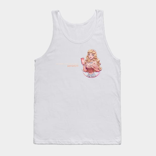 Sleeping Princess with Strawberry Refresher Tank Top by Amadeadraws